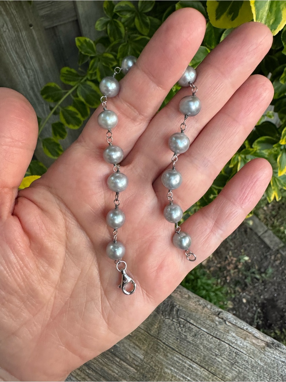 Silver Genuine Pearl-Link Bracelet for Women - Timeless Elegance by IPS
